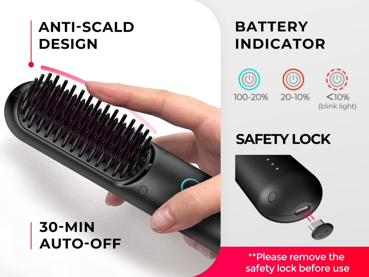 Wireless Hair Straightener Brush