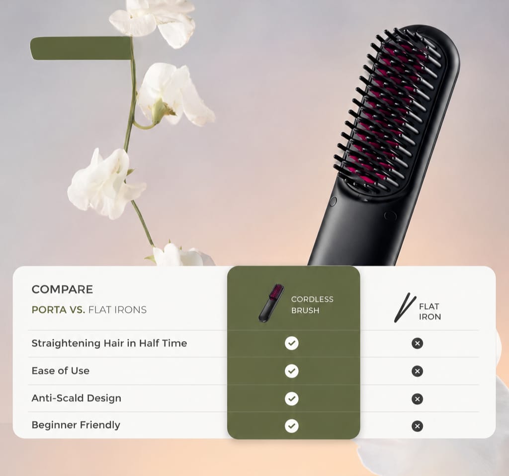 Wireless Hair Straightener Brush