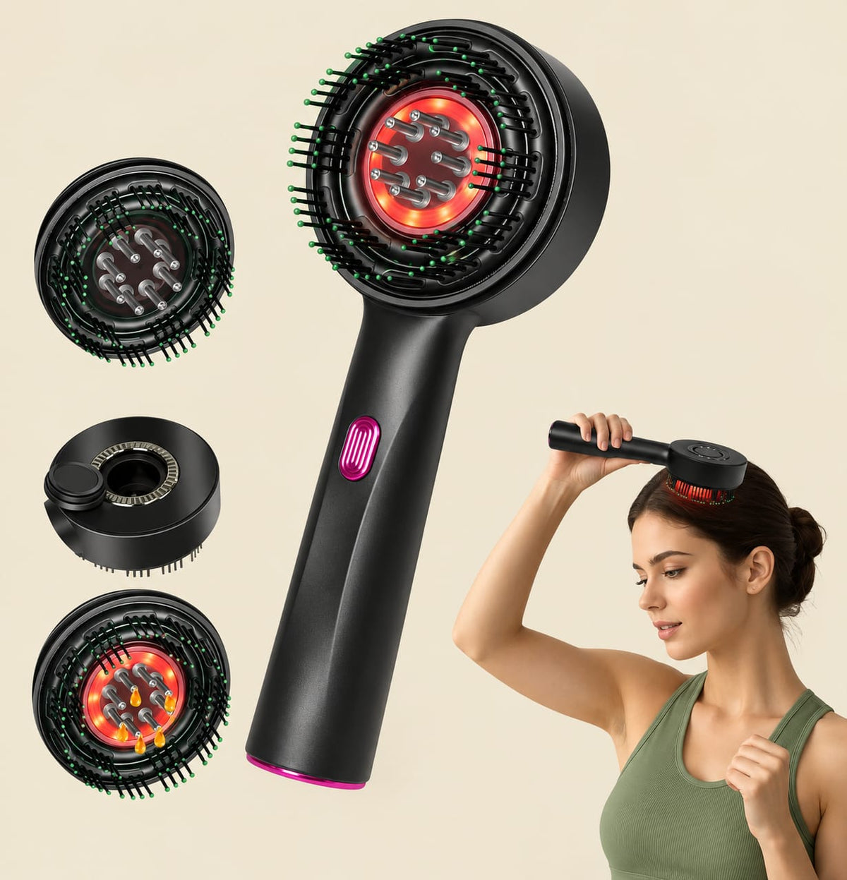 Laser Therapy Hair Growth Comb – Electric Scalp Massager & Hair Oil Applicator Waterproof